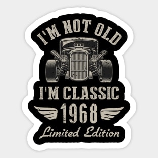 I'm Classic Car 54th Birthday Gift 54 Years Old Born In 1968 Sticker